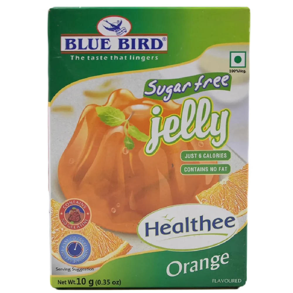 Blue Bird Sugar Free Jelly - Orange, 10 g Carton-1.webp